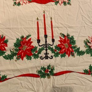 41” x 51” oblong fabric tablecloth with candle print